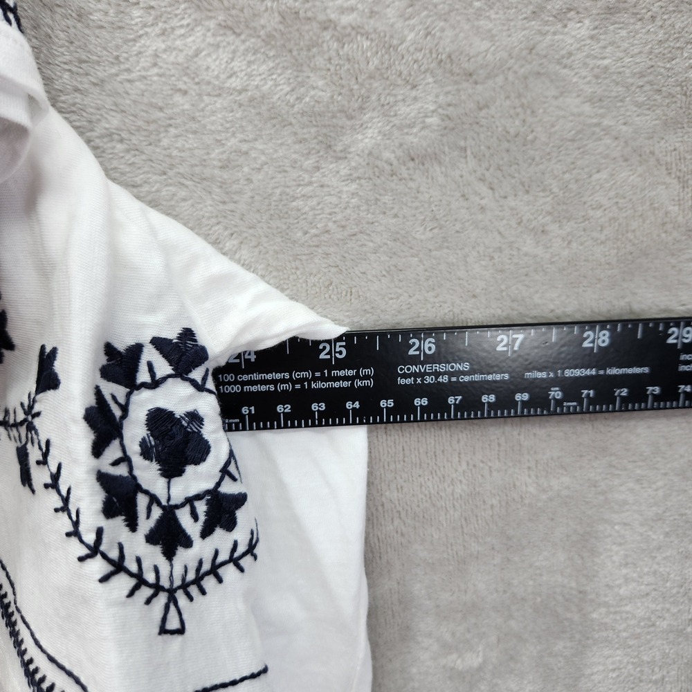 Karen Kane In The Spirit Womens 2X White Embroidered Flutter Sleeve V Neck‎ Top - Picture 10 of 11